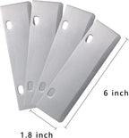 DELFINA 4 Pcs Grill Scraper Blade Replacement, Stainless Steel Outdoor Barbecue Cleaning Tools, Heavy Duty Accessories for BBQ