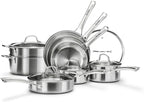 Stainless Steel Cookware Set,Tir-Ply Pots and Pans Set,13 Pcs Stainless Steel Induction Kitchen Cookware Sets,PFOA Free, Frying Pans,Saucepans,Saute Pan & Stock Tagine Pot,Compatible with All Cooktops