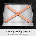 Utheer 17" x 13" Ceramic Nonstick Stainless Steel Griddle for Gas Grill, Charcoal, Stove Top Griddle, Non-Toxic, PFAS/PFOA/PTFE Free, Oven Up to 500°F, for BBQ, Camping & Kitchen, Black