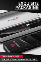 KIMROSE Damascus Chef Knife - 8 inch - High-Carbon Alloy Steel - G10 Handle - Magnetic Sheath - Razor Sharp Kitchen Knife - 10Cr15CoMoV Cutting Core - Gift Box