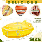 1 Pcs Microwave Corn Steamer with Lid for Frozen Corn Broccolini Vegetables on The Cob, Fast & Easy, 2 Pcs at Once, Vented Lid, Dishwasher Safe, Microwave Dishes Steamer Kitchen Tool (Yellow)