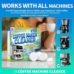 Coffee Maker Cleaner & Descaler Tablets - 24 PCS Uses for Keurig, Ninja, Breville, Delonghi, Miele, Jura and More, Coffee Machine Claening Tablets Removes Limescale -1Year Supply