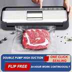 85KPa Vacuum Sealer Machine, One-Touch Automatic Food Sealer with 15 Bags, Dry/Moist/Seal/Manual/External Vac, 7MM Heating wire, Compact Easy-Clean for Food Storage and Sous Vide