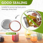 52Pcs Premium Canning Lids, Rings for Regular Mouth Mason Jars - Food Grade Split-Type Metal Canning Kerr Jar Ball Lids