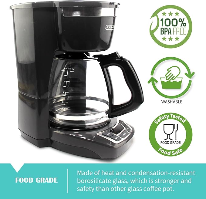 12-Cup Replacement Carafe Compatible with Black and Decker Coffee Maker Model# CM1160B, CM1160W