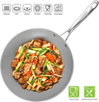 TECHEF - CeraTerra 12" Ceramic Nonstick Wok/Stir-Fry Pan with Glass Lid, (PTFE and PFOA Free Ceramic Exterior & Interior), Made in Korea (12-in with lid)