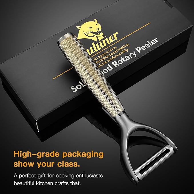 Luxury Y-Type Vegetable Peeler – 24K Gold Plated Handle, 304 Stainless Steel Ultra Sharp Blade, Ideal for Potatoes, Apples, and Other Fruits & Vegetables