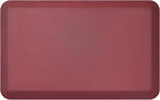 NewLife by GelPro Anti-Fatigue Designer Comfort Kitchen Floor Mat, 20" x32”, Leather Grain Cranberry