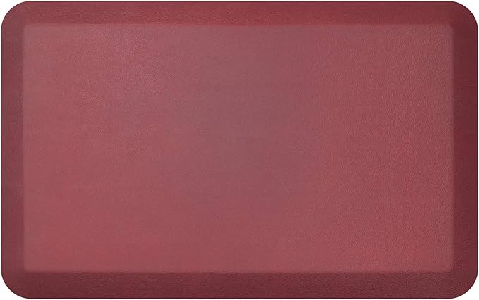NewLife by GelPro Anti-Fatigue Designer Comfort Kitchen Floor Mat, 20" x32”, Leather Grain Cranberry