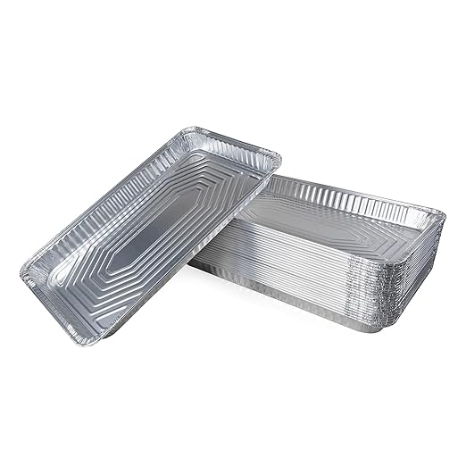 IDL Packaging Full Size Aluminum Steam Table Pans - Shallow, 21" x 13" x 1.5" (pack of 25) - Disposable Foil Pan for Grilling, Roasting, BBQ, Cooking, Baking, Freezing