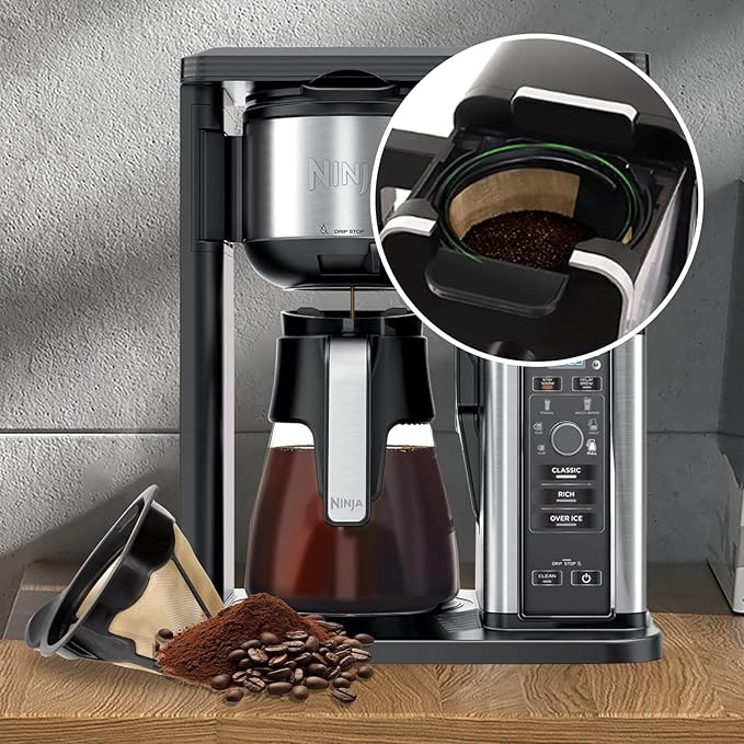 Replacement Parts Cone Reusable Coffee Permanent Filters Compatible with Ninja Coffee Maker CM300 CM305 CM360 CM371 CM400