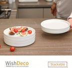 Ceramic Appetizer Plates Set of 6, Small Dessert Plates 7 inch, White Round Salad Plate, Porcelain Dinner Dishes for Cake, Waffle, Pasta, Microwave & Dishwasher Safe