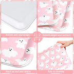 3Pcs Halloween Serving Trays Pink Ghost Platter Cute Ghost Reusable Serving Dishes for Birthday Baby Shower Party Sharing Snacks Fruit Dessert, 13 x 10 Inch