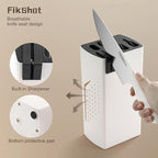 Knife Set, FIKSHOT 6-Piece Kitchen Knife Block Set with & Built-In Sharpener, Dishwasher Safe High Carbon Stainless Steel Blades, Rust-Resistant – Ideal Housewarming Gift