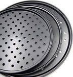 Handook Pizza Pan Set, Carbon Steel Pizza Pan with Holes, for Oven Baking Supplies & Home, Kitchen, Restaurant（9 Inch &10 Inch &12 Inch）