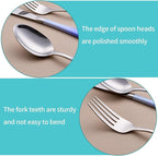 20-Piece White and Blue Silverware Set for 4, 18/0 Stainless Steel Flatware Cutlery Utensils Set, Includes Dinner Knives, Forks, Spoons, Salad Forks, Teaspoons, Dishwasher Safe