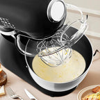 Stand Mixer With 12 Speed,5.3 Quart Electric Mixer With Tilt Head, Kitchen Mixer for Daily Use with Egg Whisk,Dough Hook,Flat Beater,BLACK