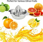 Citrus Lemon Orange Grapefruit Juicer Manual Squeezer 304 Stainless Steel Robust Hand Juicer Reamer Rotation Press with Strainer＆10oz Bowl, 2 Pour Spouts, Dishwasher Safe, Easy to Clean, Heavy Duty