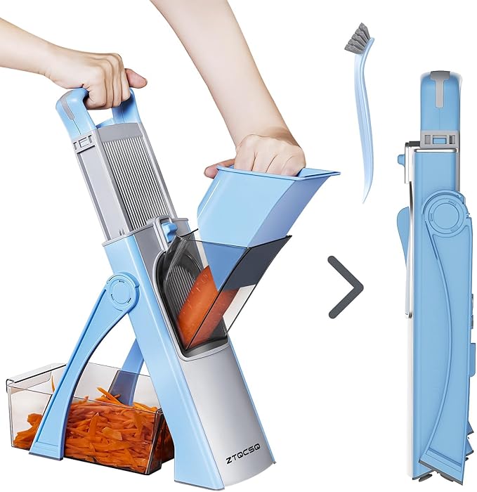 2025 Upgraded Version All-in-1 Mandoline Slicer for Kitchen & Adjustable Mandoline Slicer. Detachable Blade, Cut Slice, Strips, Dice, Shred and Chop, Versatile Kitchen Veggie Chopper