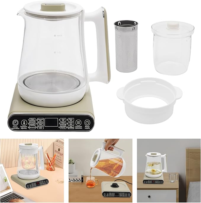 1.8L Pro Electric Tea Kettle, 110V 800W Multi-function Maker Tea Coffee Kettle Household Boiling Water Electric Kettle with Strainer&Stewpot, Temperature Control/Keep Warm Function/Auto-shutdown