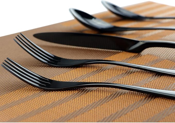 5-Piece Stainless Steel Flatware Silverware Set Service for 1 Dinnerware Mirror Polished Include Knife/Fork/Spoon Dishwasher Safe