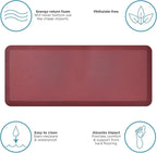 GelPro Stain Resistant Surface with 3/4 Thick Ergo-Foam Core for Health and Wellness, 20"x48", Leather Grain Cranberry