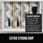 GORILLA GRIP powerGRIP Drawer Shelf and Cabinet Liner, Thick Strong Hold, Non-Adhesive Liners Protect Kitchen Cabinets and Cupboard, Bathroom Drawers, Easy Install, Breathable Mat, 12" x10' Gray White