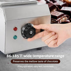WICHEMI Chocolate Tempering Machine Chocolate Melter Chocolate Melting Pot 2 Tanks 9lbs Stainless Steel Chocolate Warmer Melting Machine Home Or Bakery Use