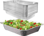 Mistari Foil Pans Half Size 9x13 Extra Heavy Duty Aluminum Pans Disposable Food Containers Great for Baking, Cooking, Heating, Storing, Prepping Food Silver (9x13-20 Pack No Lids)