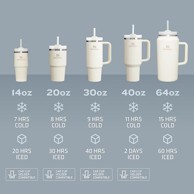 STANLEY Quencher H2.0 Tumbler with Straw 14 oz | Flowstate 3-Position Lid | Cup Holder Compatible for Travel | Insulated Stainless Steel Cup | BPA-Free | Mist
