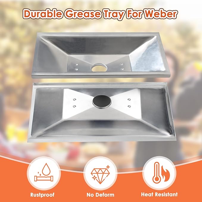 99251 Grease Tray for Weber Genesis Silver A, Drip Pan Tray for Weber Spirit 200 Series, Spirit E-210 with Side-Mounted Control Knobs, Spirit 500 Grease Tray Parts for Weber 85897
