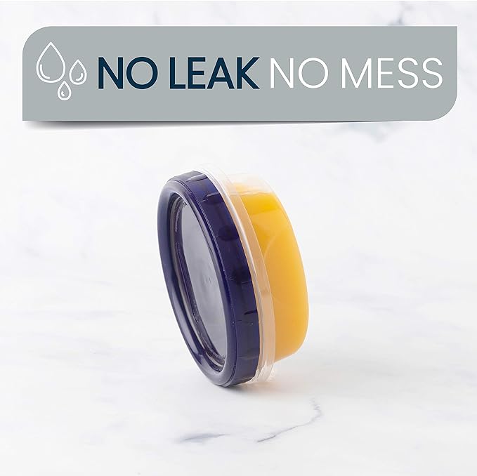 PLASTICPRO [8 oz 96 Pack] Twist Top Deli Containers Clear bottom With blue Top Twist on Lids Reusable, Stackable, Food Storage Freezer Container Pack of 96