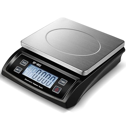 Large Digital Kitchen Scale 66LB 30kg Commercial Food Scale Stainless Bread Scale with LCD Display Commercial Weighing Devices for Baking Cooking(Black)