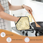 Yellow Leopard Pot Holder Set of 2,Sparkling Glitter Kitchen Heat Resistant Potholder for Women Men BBQ Cooking Baking