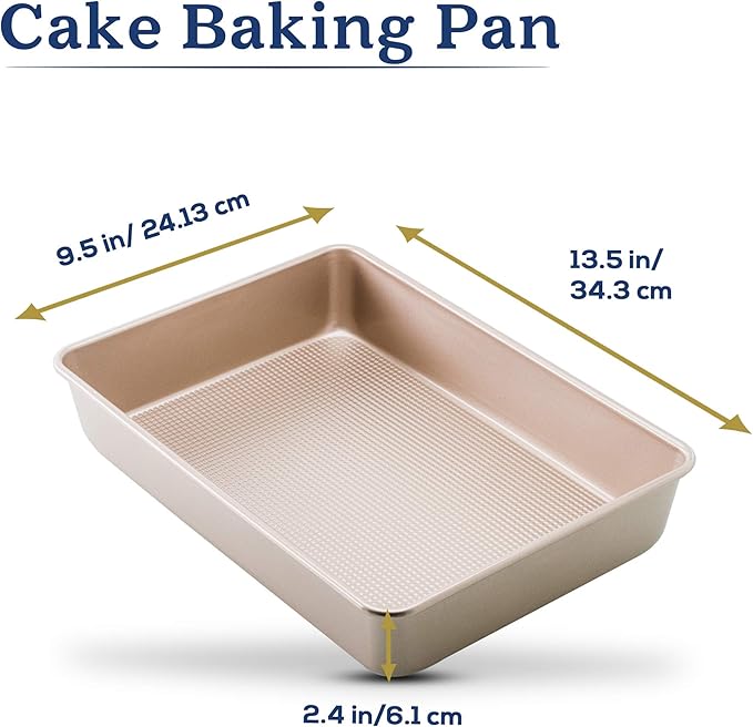 Ultra Cuisine 9x13 Inch Cake Baking And Brownie Pan - Easy Cleaning And Low Maintenance - Elevated Non-Stick Even Baking Experience - Food Safe Coating - Bake Like A Pro For A Lifetime