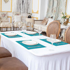 Linen Placemats Set of 8, Machine Washable, Heat Resistant, Wrinkle Free, Thick Polyester Kitchen Place Mats for Dining Table (Teal Blue)