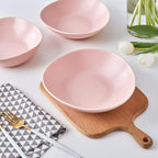 Stone Lain Delilah 8-inch Bowl 6-Piece Dish Set, Porcelain, Blush