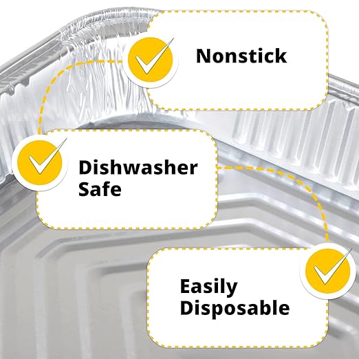 IDL Packaging Half-Size Aluminum Steam Table Pans - Medium, 13" x 11" x 2" (pack of 5) - Disposable Foil Pan for Grilling, Roasting, BBQ, Cooking, Baking, Freezing