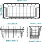 Adhesive Basket Wall Wire Basket Over the Cabinet Door Organizer No Drilling Mounted 4 Pack, Black