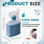 8 Pcs 64 oz Measure Container Tip and Pour Measuring Containers Plastic Measuring Bottle, up to 4oz Measuring Capacity