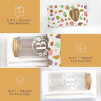 Birthday Gifts for Women, Monogrammed Initial Glass Cup Personalized Gifts for Women, 16oz Glass Cups with Lids and Straws, Iced Coffee Cup, Beer Can Shaped - Gift for Christmas, Birthday, B