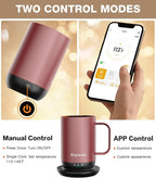 Self-Heating Coffee Mug T1, 16oz Rechargeable Heated Coffee Mug, Smart Coffee Warmer Mug with App-Controlled,Advanced Temperature-Controlled Heating Coffee Gifts for Women Men Coffee Lover