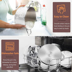 4QT Stock Pot with Lid, Homikit 18/10 Tri-Ply Stainless Steel Cookware Stockpot, Induction Cooking Pot Compatible with All Stove for Soup Pasta Steaming and Stewing, Dishwasher Safe