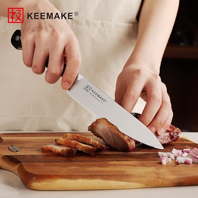 KEEMAKE Kitchen Knife Set, 3PCS Sharp High Carbon Stainless Steel Knives Set for Kitchen with Ergonomic Handle, Chef Knife set Professional Carving Knife Set for Meat Vegetable Fruit