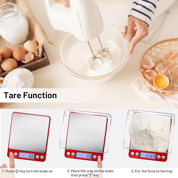 Fuzion Digital Scale .1 Gram Accuracy, 3000g Mini Food Scales for Herb, Spice, Jewelry, Gold, Small Food Scale - Weight Gram and Oz