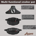 Wood Stove Humidifier + Garlic Roaster Steamer Set, Cast Iron Cookware for Fireplace, Camping, Kitchen - Pre-Seasoned, Heat-Resistant, Eco-Friendly