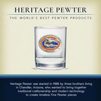 Heritage Pewter University of Florida Double Old Fashion | Double Rocks Glass 14 OZ for Liquor | Expertly Crafted Pewter Glass