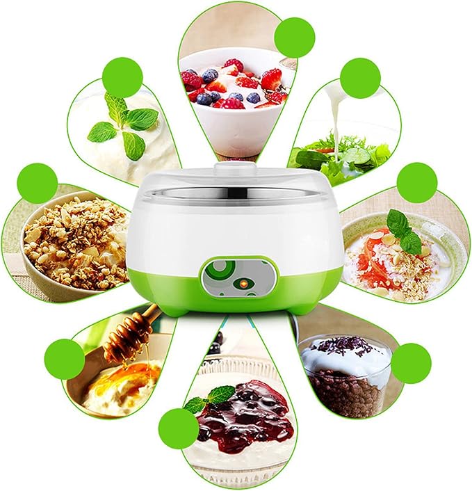 15w Yogurt Maker-Energy Saving,110v Yogurt Starter Machine Automatic Electric 1l Stainless Steel Container,Good Freshness/Transparent Lid,Home Yogurt Incubator For Greek Yogurt,6.74 * 4.33in