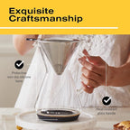 Bean Envy Pour Over Coffee Maker, High-Heat Borosilicate Glass with Reusable Stainless Steel Filter, Glass Coffee Maker (20 Oz)