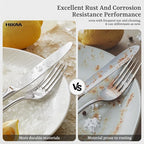 HIKAA 20-Piece Silverware Set for 4, Heavy Duty Stainless Steel Flatware Cutlery Set For Home Kitchen Restaurant Hotel, Kitchen Utensils Set, Mirror Polished, Dishwasher Safe